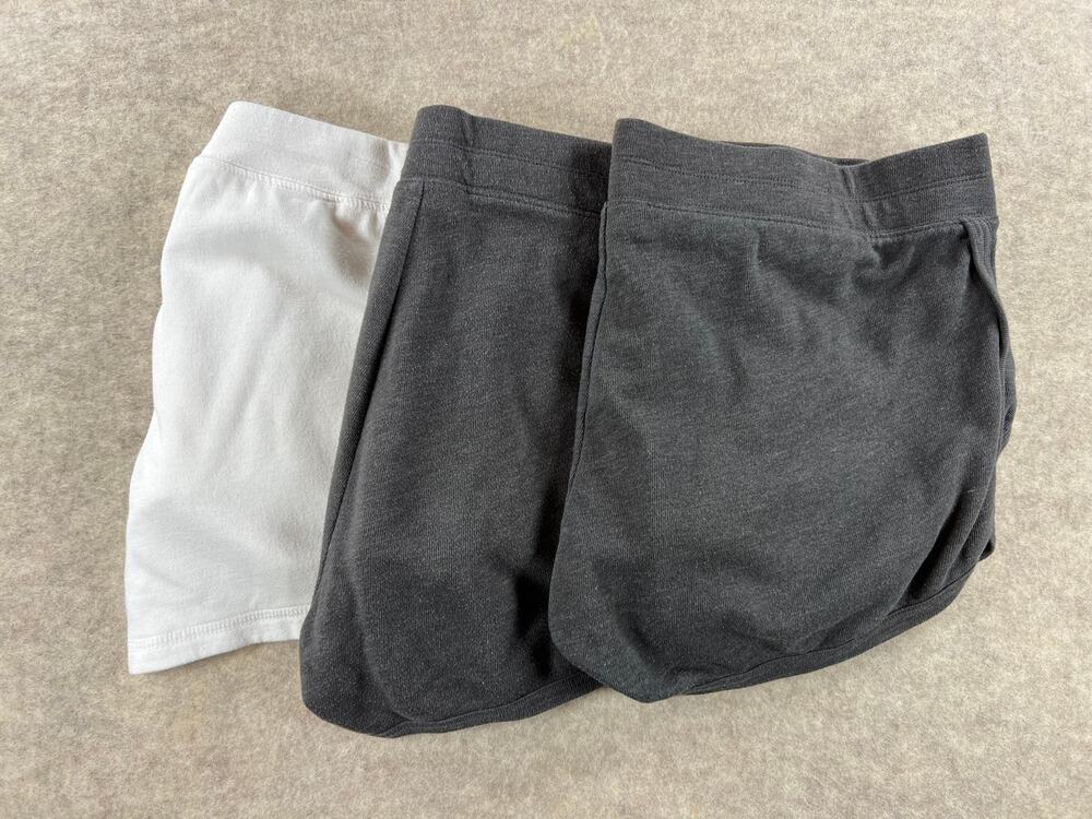 Motherhood Maternity French Terry Knit Shorts Bundle White Gray XL